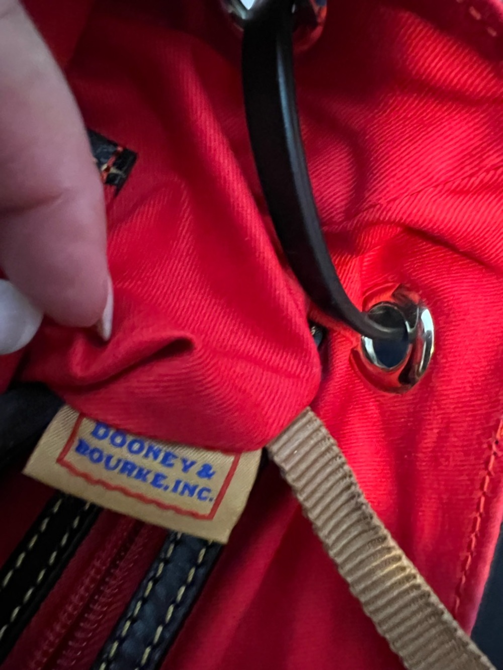 Dooney & Bourke Nylon Flap Backpack features a distinct braided top handle 🌹 - Picture 5 of 13
